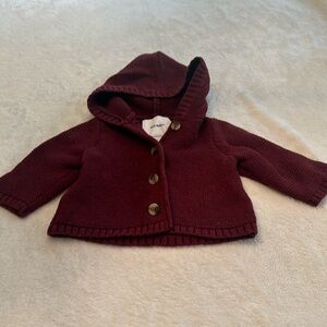 Old navy sweater, 3-6mo, maroon
